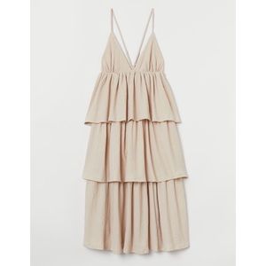 H&M Tiered Midi V Neck Dress